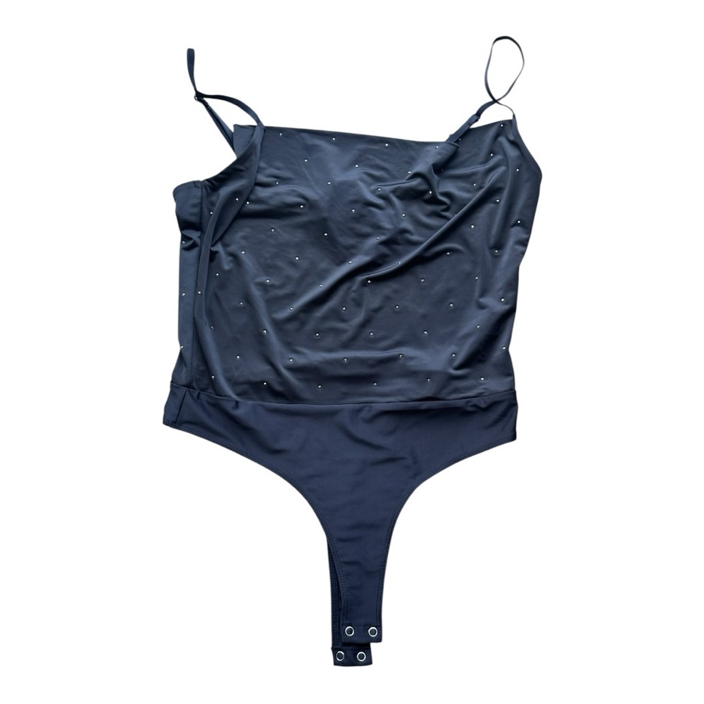 Forver 21‎ NWT Black Sequin Thong Bodysuit Size Large